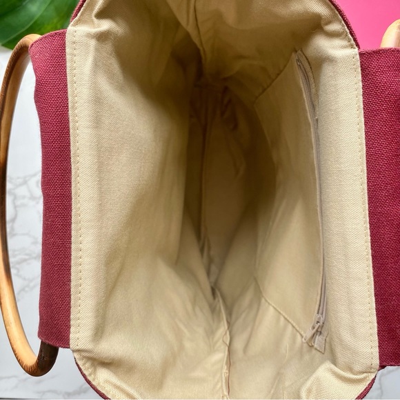 Vintage Puffer Duck Bamboo Handles Tote Purse - Picture 7 of 10